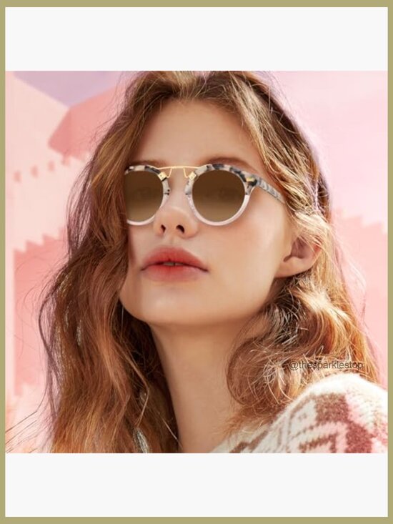 Acetate Polarized Sunglasses Retro Round Small Face Women main image 4